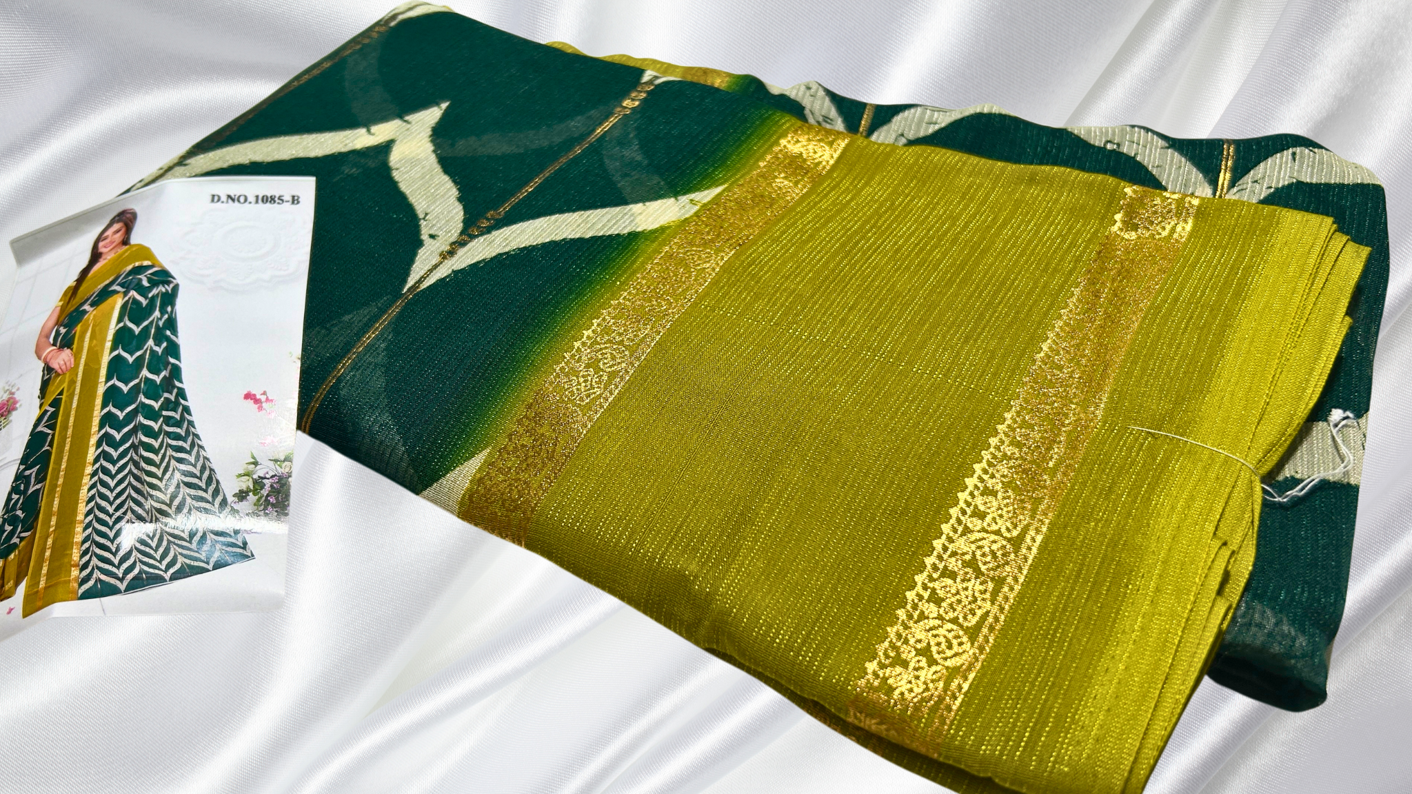 Manipur Soft Foil Silk Saree - Green