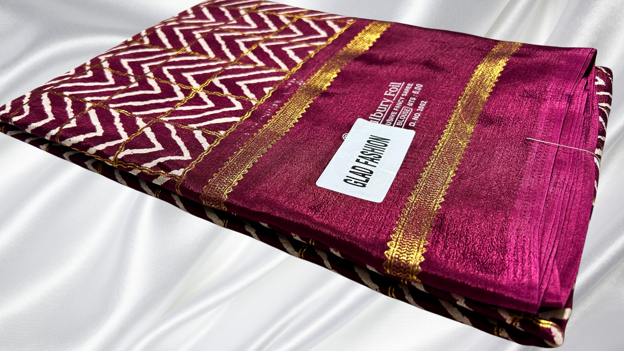 Mulberry Soft Goil Foil Saree - Plum