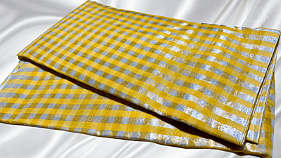 Payal Cotton Mixed Silver Check Saree - Yellow