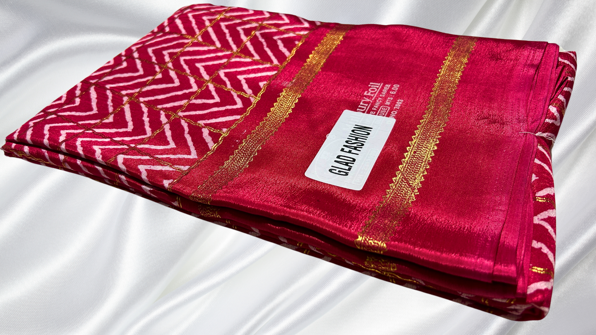 Mulberry Soft Goil Foil Saree - Pink