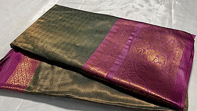 Jasmine Silk Saree - Dark Green