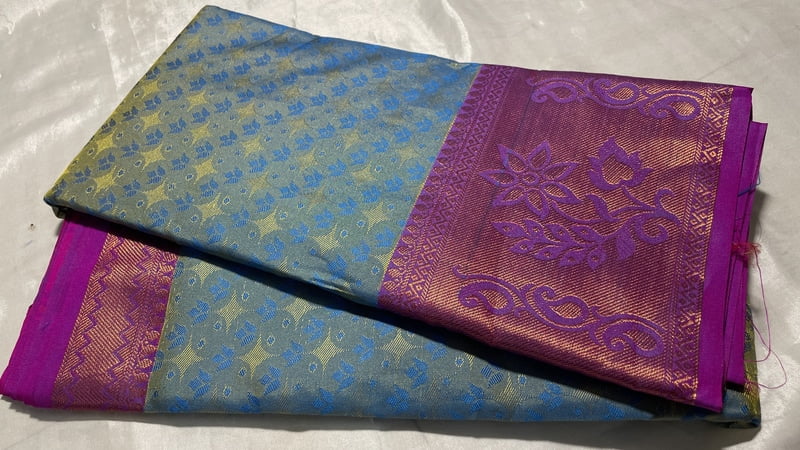 Jalpari Silk Saree - Blue & Violet