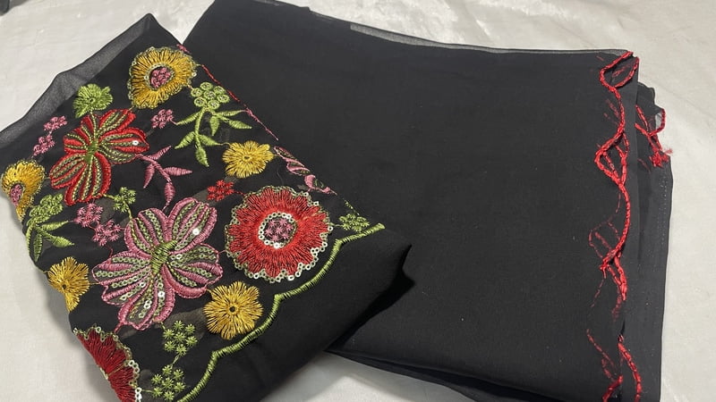 Sakhi Embroidery Designer Saree - Black