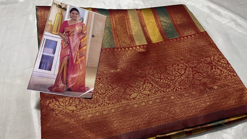 Karina Fancy Pattu Saree Red