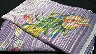 Premium Moss Floral Saree - Lavendar