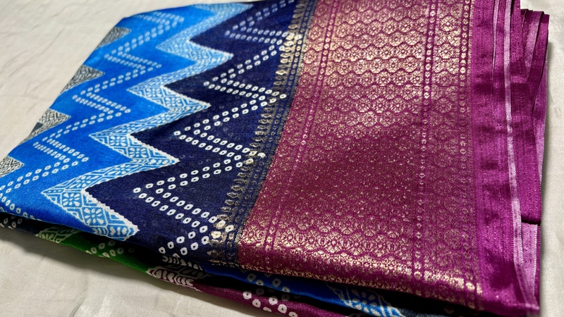 Dola Rainbow Jari Saree - Plum