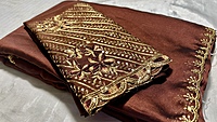 Roopvati Marble Designer Saree - Brown