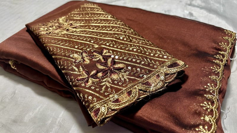 Roopvati Marble Designer Saree - Brown