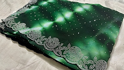 Pranvika Stone Designer Saree - Green
