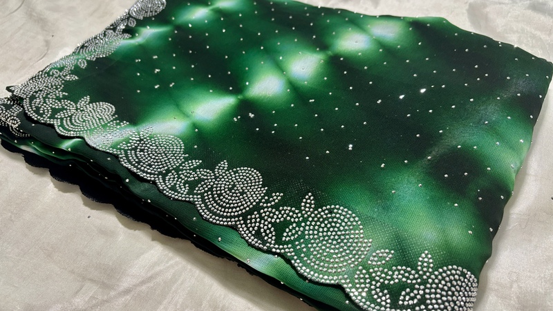 Pranvika Stone Designer Saree - Green