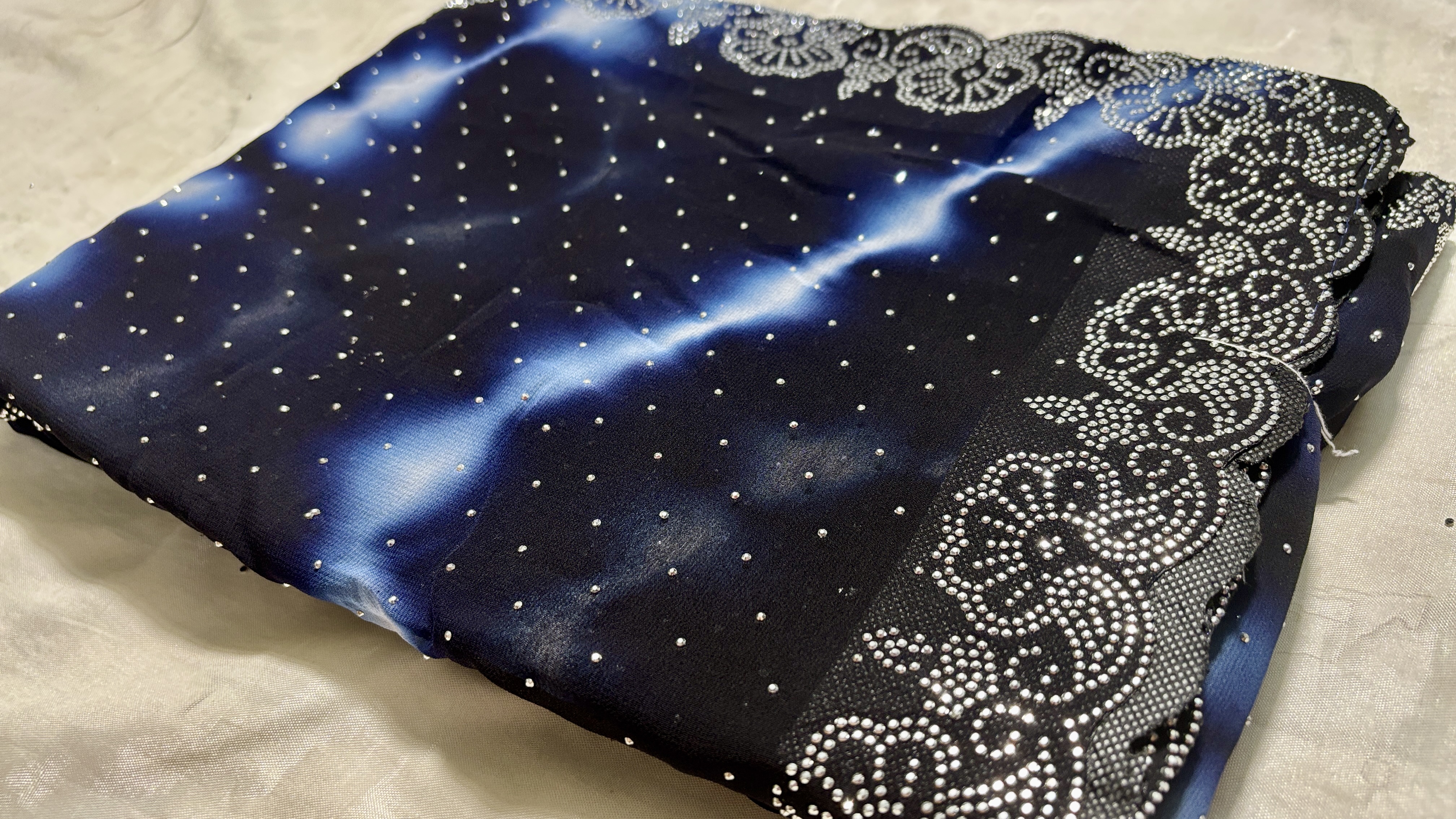 Pranvika Stone Designer Saree - Navy Blue