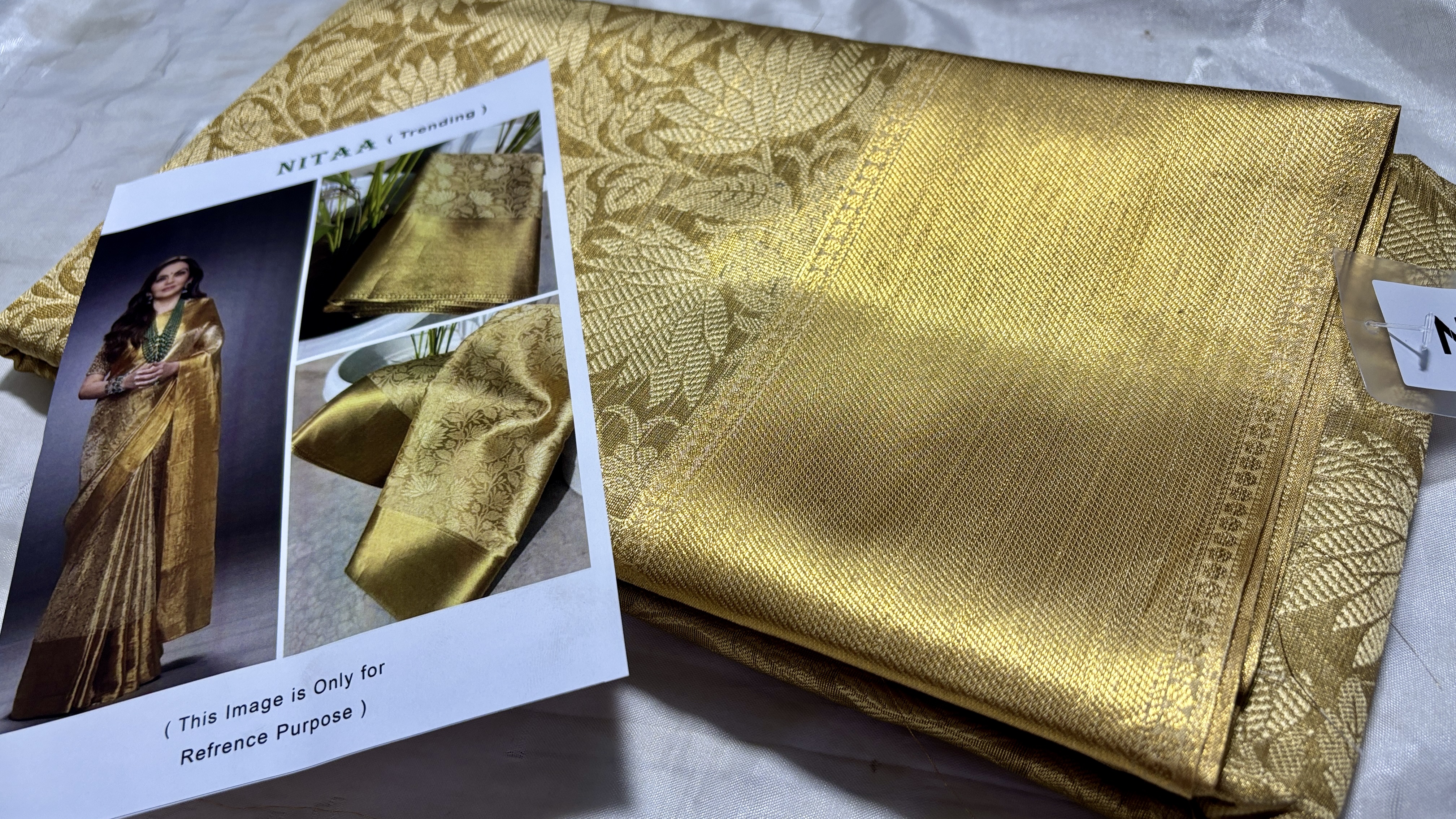 Nita Ambani Gold Silk Saree