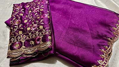 Roopvati Marble Designer Saree - Purple
