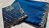 Roopvati Marble Designer Saree - Sea Blue