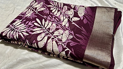 Shivani Soft Marble Silk Saree - Plum