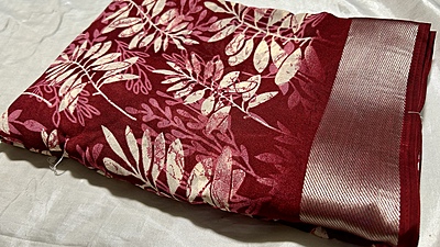 Shivani Soft Marble Silk Saree - Red Pink