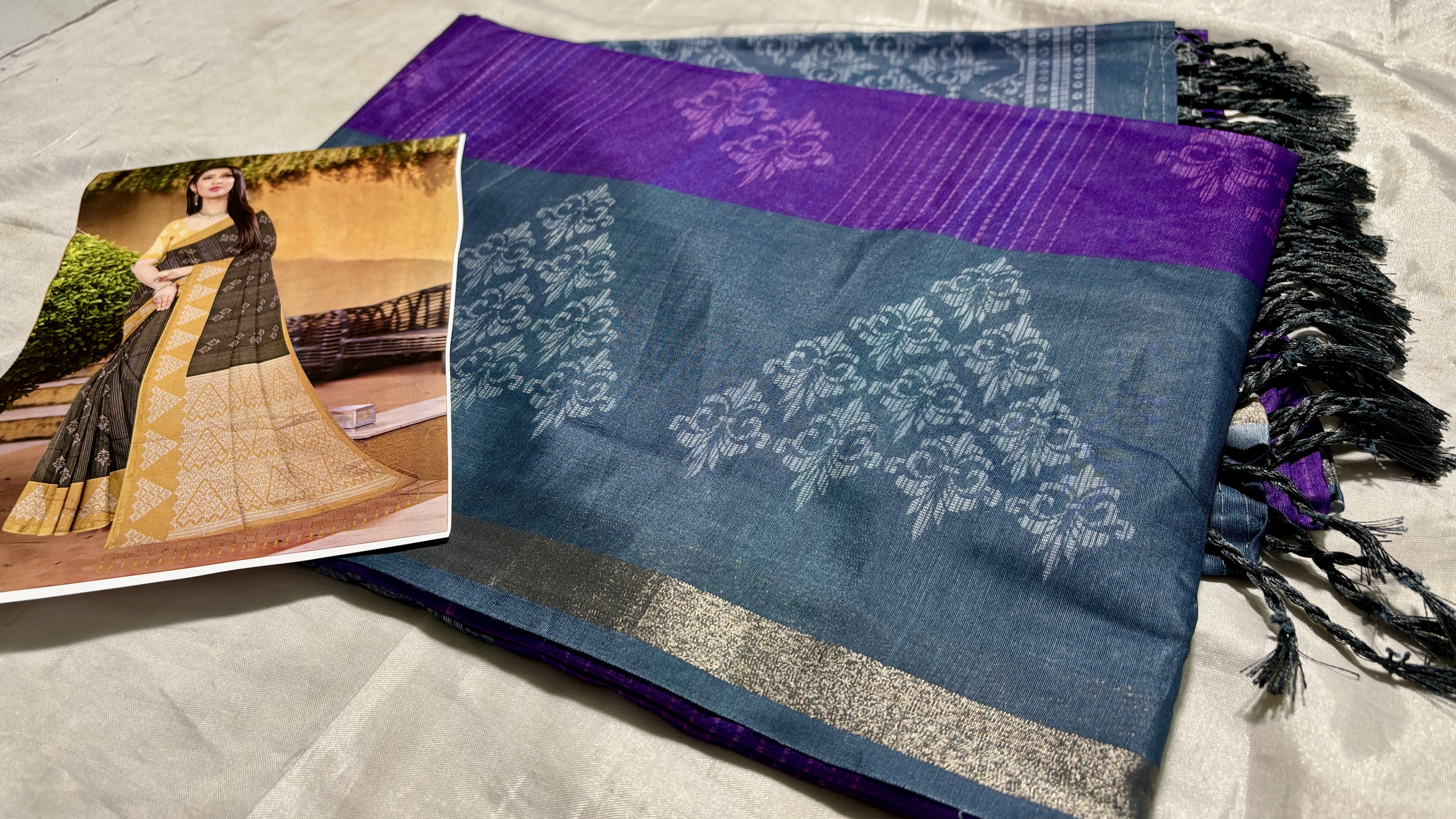 Mastani Zalar Silk Saree - Purple & Grey